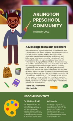 1 Free School Newsletter Templates Custom Newsletters